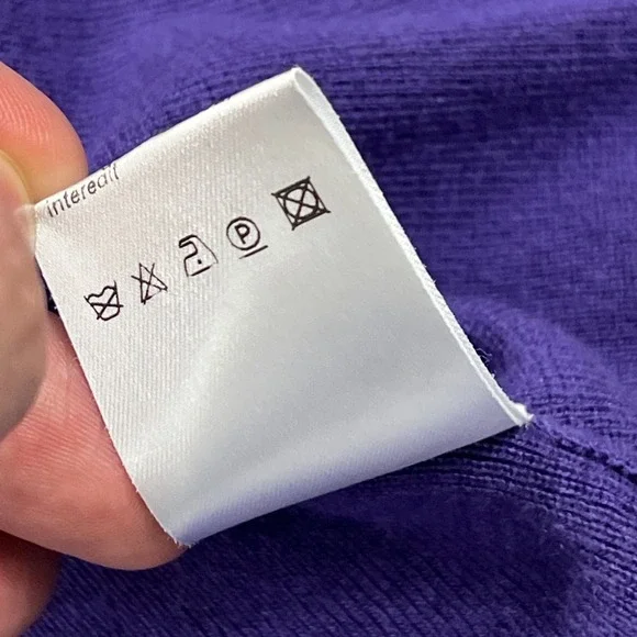 Akris Punto Cardigan Women's 10 Purple Cashmere Silk Button Short Sleeve Sweater - Picture 9 of 11